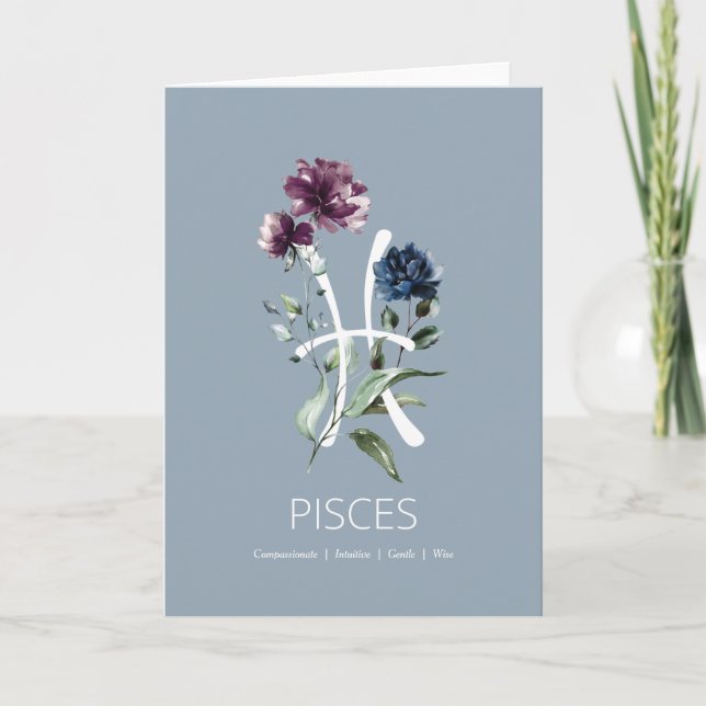 Pisces Traits Birthday Card (Front)
