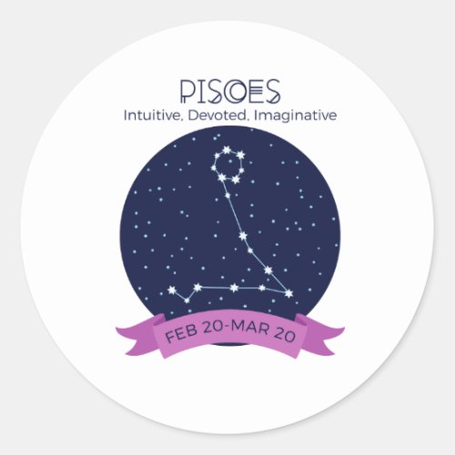 Pisces Traits Classic Round Sticker