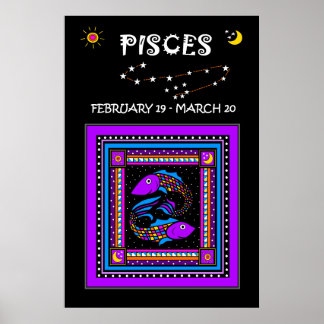 Pisces Twin Fish (24" x 36") Poster