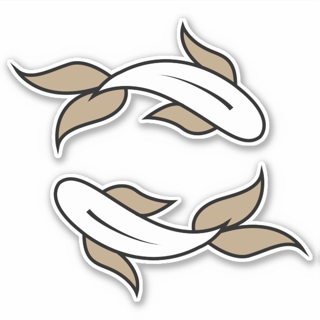 Pisces twin fish water sign astrological symbol sticker (Front)