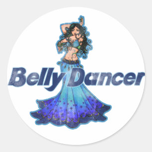 Pisces Vintage Belly Dancer Classic Round Sticker