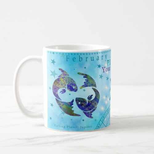 Pisces Vintage Zodiac Astrology Custom Coffee Mug