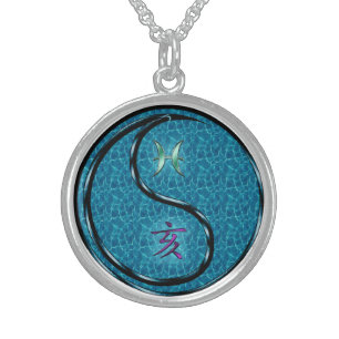 Pisces & Water Boar Sterling Silver Necklace