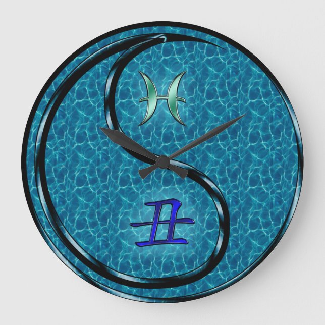 Pisces & Water Ox Large Clock (Front)