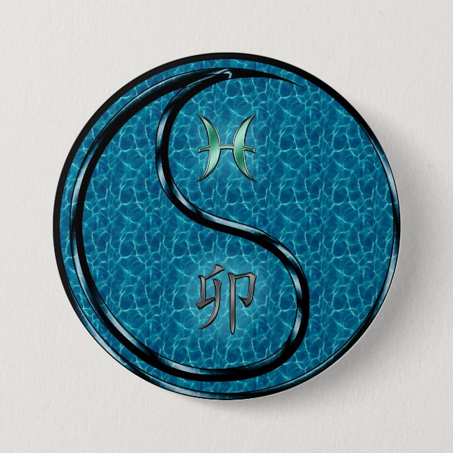 Pisces & Water Rabbit Button (Front)