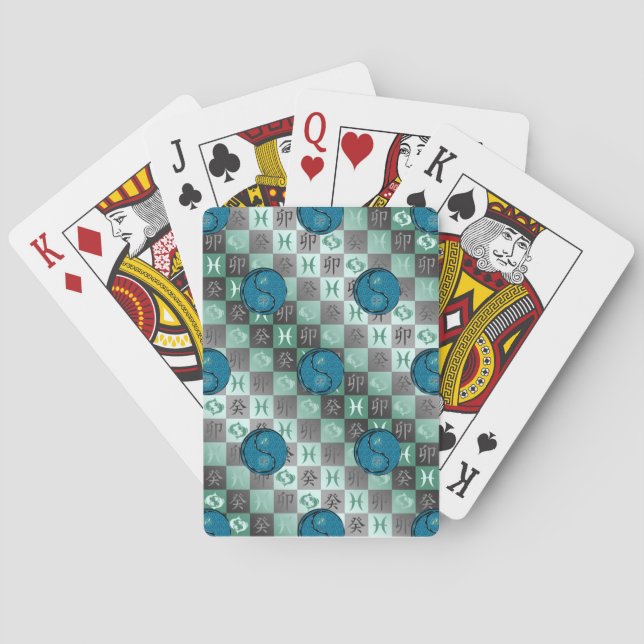 Pisces & Water Rabbit Poker Cards (Back)