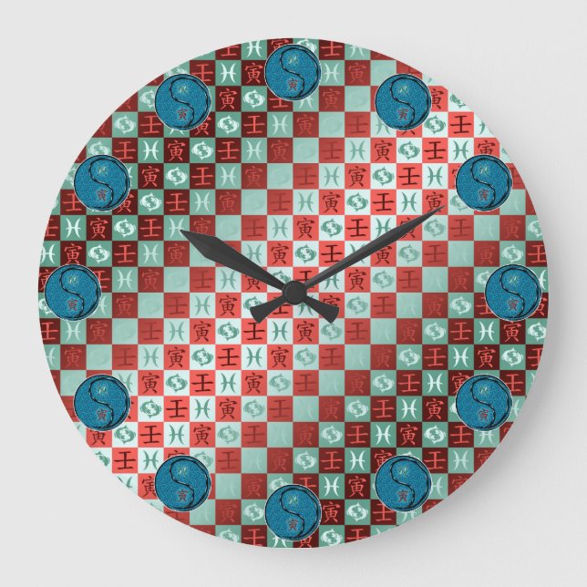 Pisces & Water Tiger Large Clock (Front)