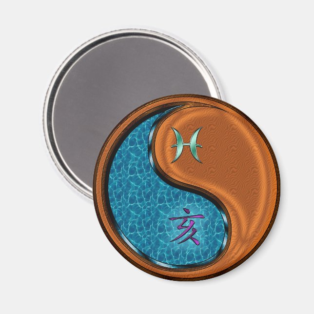 Pisces & Wood Boar Magnet (Front/Back)