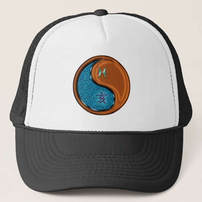Pisces & Wood Boar Trucker Hat (Front)