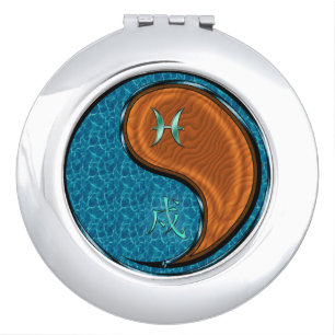 Pisces & Wood Dog Compact Mirror