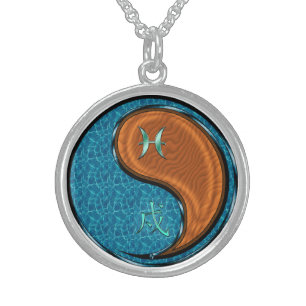 Pisces & Wood Dog Sterling Silver Necklace