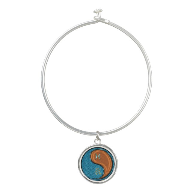 Pisces & Wood Dragon Bangle Bracelet (Front)