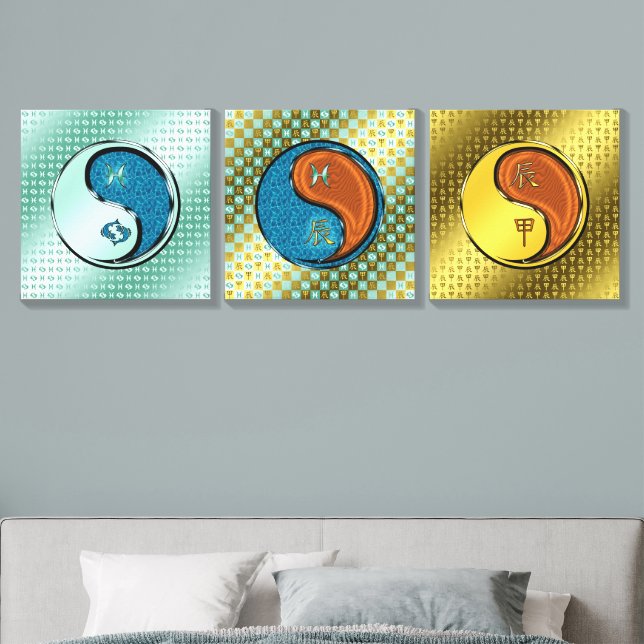 Pisces & Wood Dragon Canvas Photo Tile (Bedroom)
