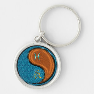 Pisces & Wood Dragon Keychain