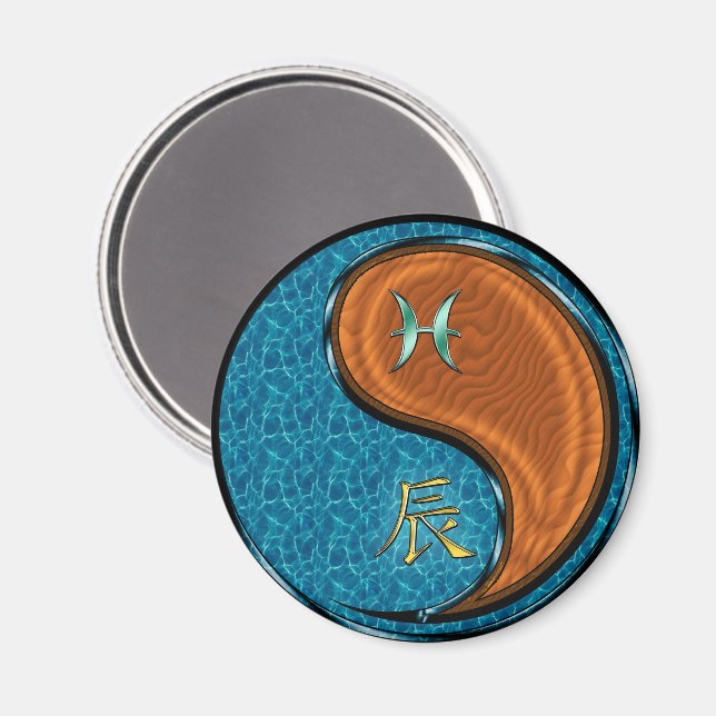 Pisces & Wood Dragon Magnet (Front/Back)