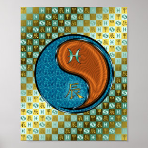 Pisces & Wood Dragon Poster
