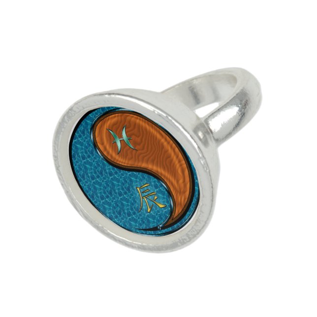Pisces & Wood Dragon Ring (Top)