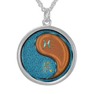 Pisces & Wood Dragon Sterling Silver Necklace