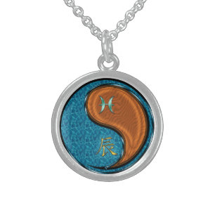 Pisces & Wood Dragon Sterling Silver Necklace