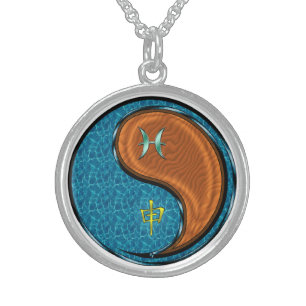 Pisces & Wood Monkey Sterling Silver Necklace