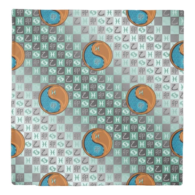 Pisces & Wood Rabbit Duvet Cover (Front)