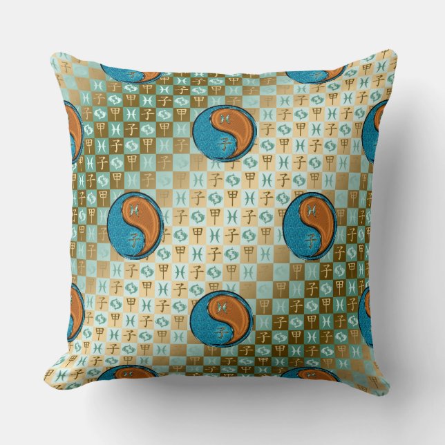 Pisces & Wood Rat  Throw Pillow (Front)