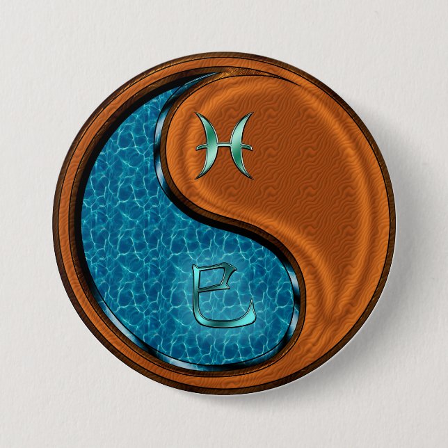 Pisces & Wood Snake Button (Front)