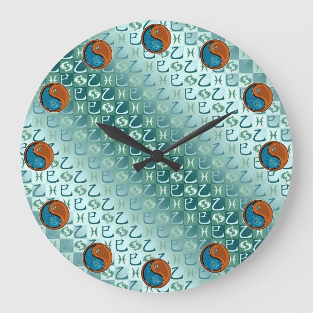 Pisces & Wood Snake Large Clock (Front)