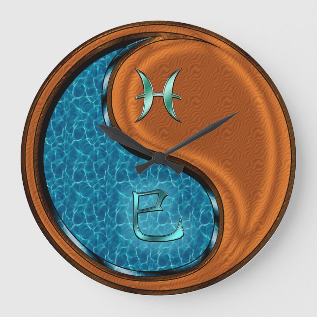 Pisces & Wood Snake Large Clock (Front)
