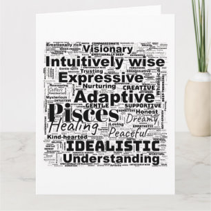 Pisces Word Cloud Zodiac Inspiration  Card