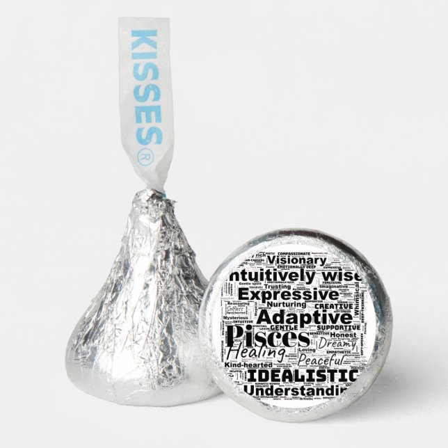 Pisces Word Cloud Zodiac Inspiration  Hershey®'s Kisses® (Front)