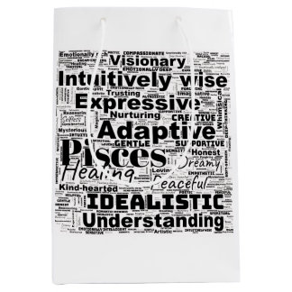 Pisces Word Cloud Zodiac Inspiration Medium Gift Bag