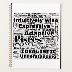 Pisces Word Cloud Zodiac Inspiration Planner