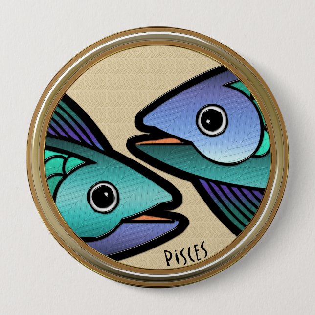 Pisces Z (Pin-On Button) Button (Front)