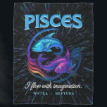 Pisces Zodiac 80's Rock Band Inspired Astrology Fleece Blanket<br><div class="desc">Dive into comfort with this 80's rock band-inspired Pisces zodiac fleece blanket, designed for astrology lovers with a love for music nostalgia. Featuring the Pisces name, fish symbol, and design elements representing its Water element and Neptune as the ruling celestial body, this blanket is perfect for cozy nights or as...</div>