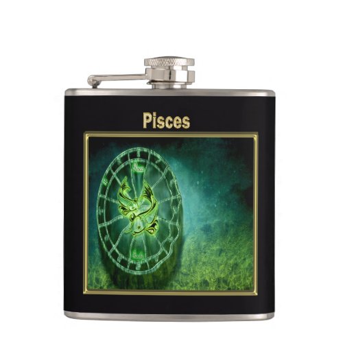 Pisces Zodiac Astrology design one Flask