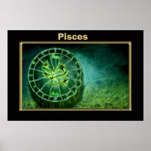 Pisces Zodiac Astrology design Poster