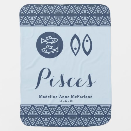 Pisces Zodiac Baby Blanket
