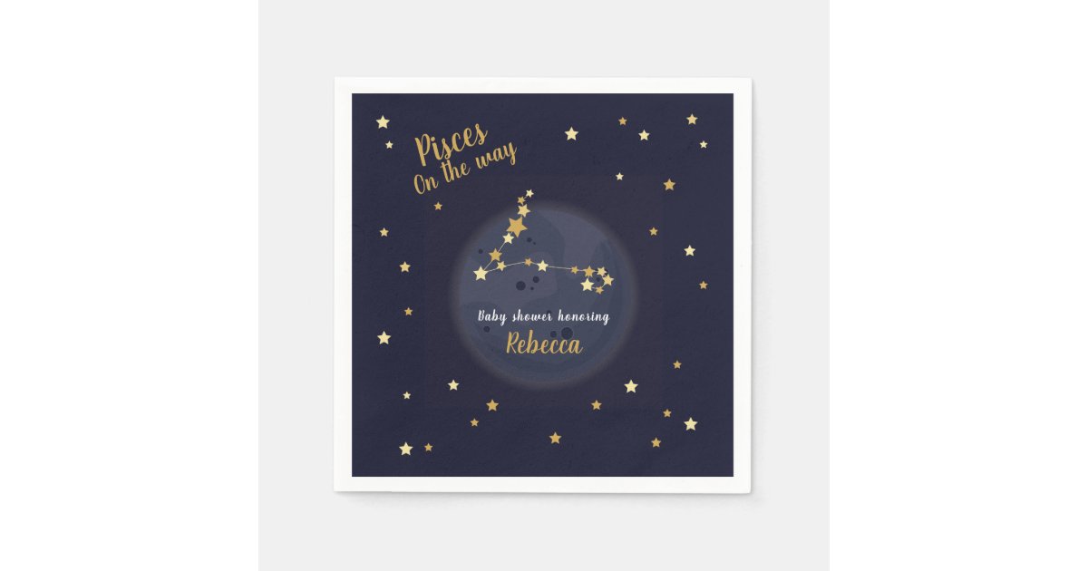 Pisces zodiac baby shower napkins Zazzle
