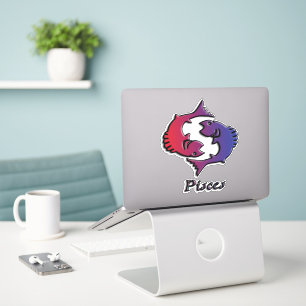 Pisces Zodiac Birth Sign Red Purple astrology Sticker