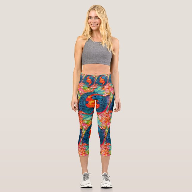 Pisces Zodiac Capri Leggings (Front)