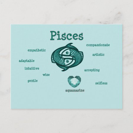 Pisces Zodiac Characteristics Postcard