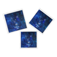 Pisces Zodiac Constellation Blue Galaxy Monogram
