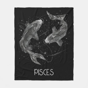 Pisces Zodiac Constellation Fleece Blanket