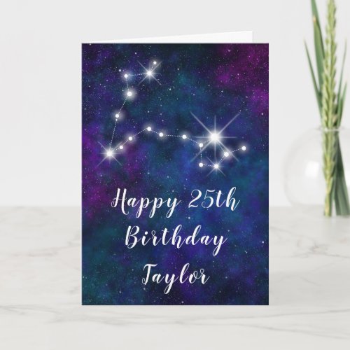 Pisces Zodiac Constellation Happy Birthday Card