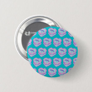 Pisces Zodiac Coquette Heart Birthday Cake Button