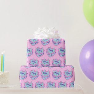 Pisces Zodiac Coquette Heart Birthday Cake Wrapping Paper
