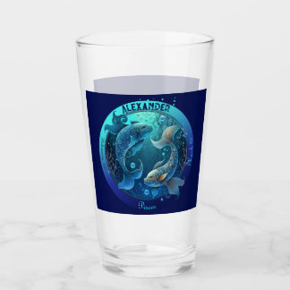 Pisces Zodiac Customizable Beer Glass