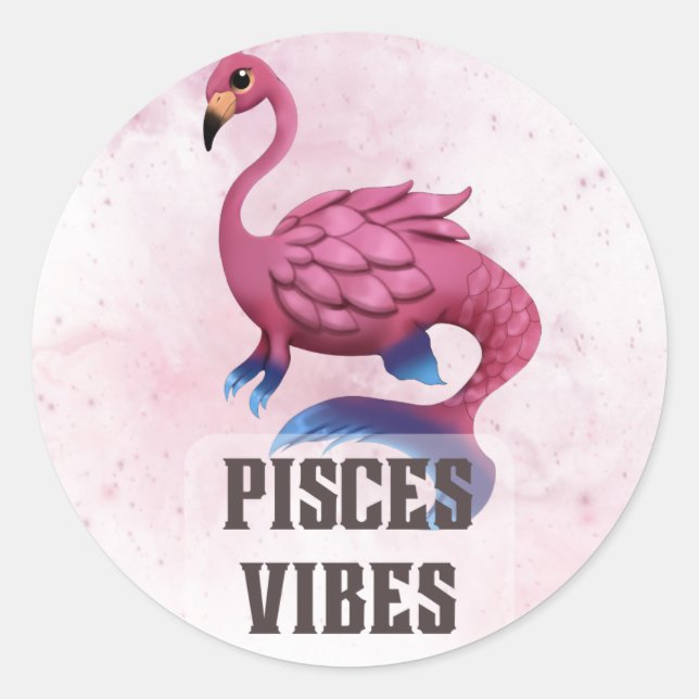 Pisces  Zodiac Decal for Astrology Lovers Classic Round Sticker (Front)
