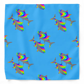 Pisces Zodiac Design Blue Bandana